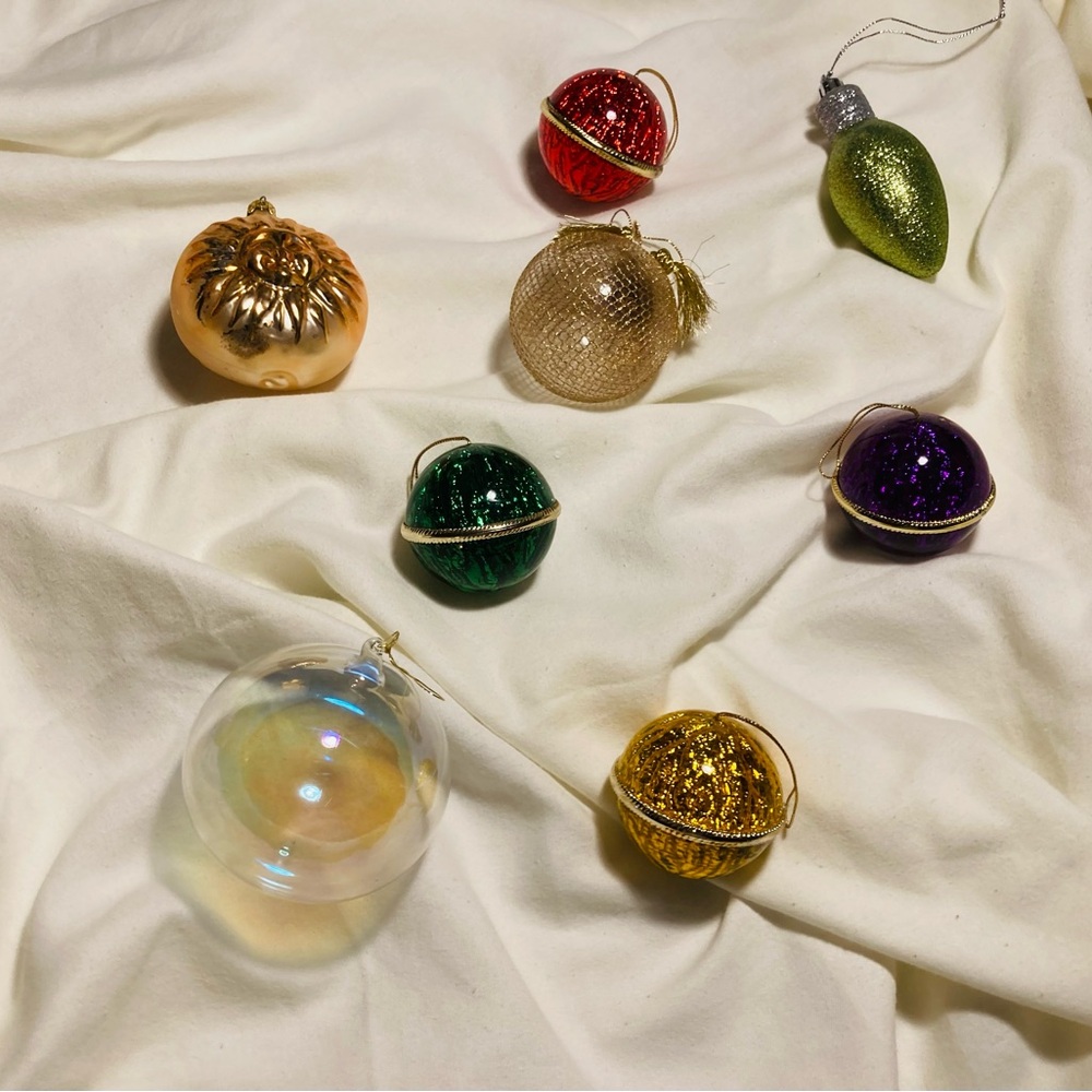 Vintage Festive collection of holiday Christmas ornaments for hanging or gifting